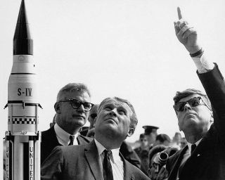 President John F.  Kennedy & Dr Von Braun 11x14 Silver Halide Photo Print
