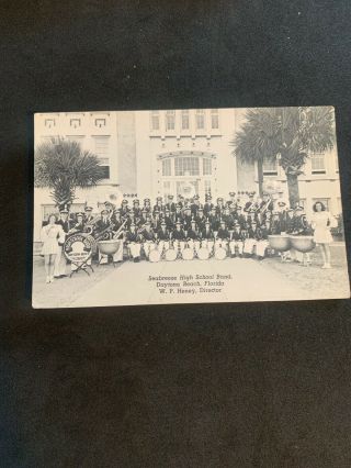 1941 Vintage Postcard Seabreeze High School Band Daytona Beach Florida Photo
