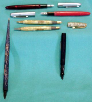 Vintage Set Of 4 Fountain Pens Including 2 Mechanical Pencil Pen Combos