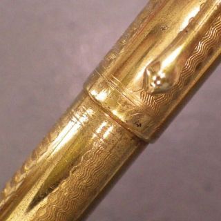 18k Gold Chased Double Orlamine Vulcam Twist Fountain Pen Blind Cap No Nib