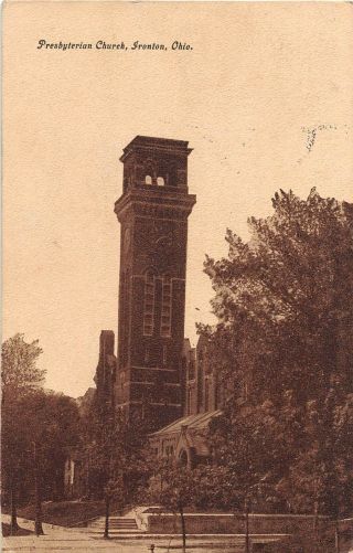 E49/ Ironton Ohio Postcard 1910 Presbyterian Church Building