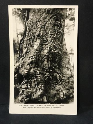 Vintage Real Photo Postcard The Fairies Tree Fitzroy Gardens,  Melb Ola Cohn