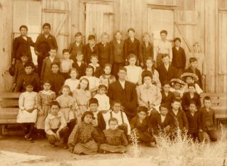 Early 1900s Class Photo Of Rural Kids From San Antonio Texas