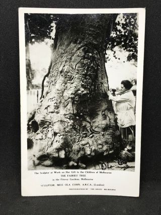 Vintage Real Photo Postcard The Fairies Tree Fitzroy Gardens Melbourne,  Ola Cohn