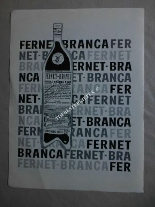 Fernet Branca 1 Pg Print Ad Advertsing Vintage Argentine
