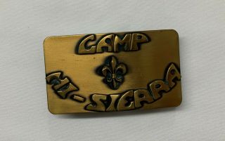 Santa Clara County Council Camp Hi - Sierra Solid Brass Belt Buckle