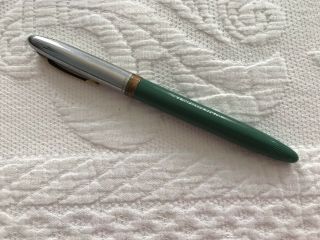 Antique/Vintage Green & Silver Sheaffer Fountain Pen - with gold trim 2