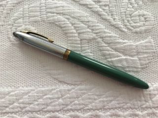 Antique/Vintage Green & Silver Sheaffer Fountain Pen - with gold trim 3