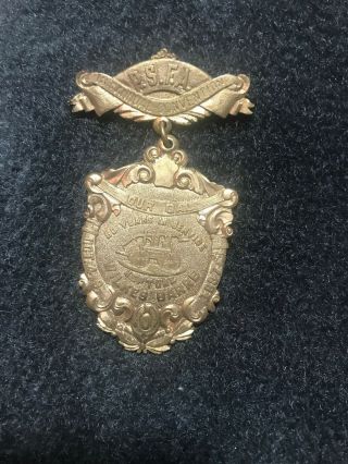 1897 Wilkes Barre Pa Neptune Fire Co Psfa Fireman Convention Pin