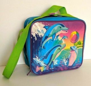 Lisa Frank Dolphin Beach Party Vintage Insulated Soft Lunch Box 1990s