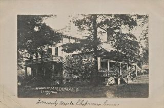 Morristown York Hawks Nest Residence Of M N Donald - Real Photo Postcard