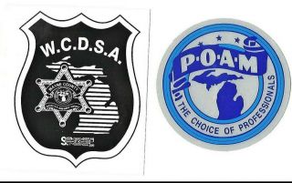 Poam Police Officers Association Mi & Wcdsa Wayne County Deputy Sheriff Decals