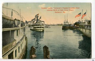 Ss Louise Enters Light Street Wharf Baltimore Md Ss Susquehanna In Dock 1907 - 15
