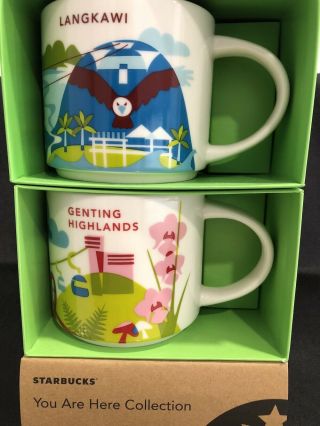 Starbucks You Are Here Yah Langkawi Genting Highlands Malaysia Mug Cup 2 Units