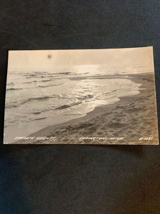 Vintage Rppc 1947 Epworth Heights Beach Ludington Michigan Real Photo Postcard