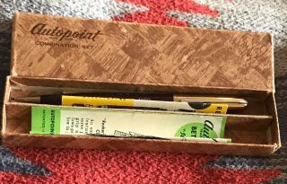 NOS Vintage Autopoint Advertising Mechanical Pencil Leads Erasers Set Box - 1950 2
