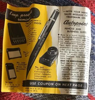 NOS Vintage Autopoint Advertising Mechanical Pencil Leads Erasers Set Box - 1950 4