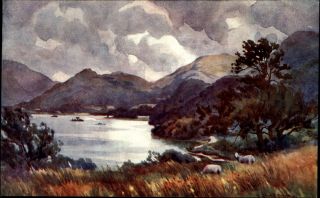 Ullswater From Glencoin Park England Uk From Watercolour By Edward Hobley C1910