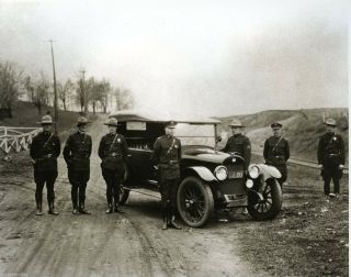 1919 Buick Police Car Michigan State Police Road Block Buick Police Hats Guns