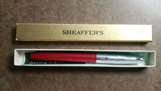 Vintage Sheaffers Fountain Pen Red With Silver Cap - Silver Nib Boxed