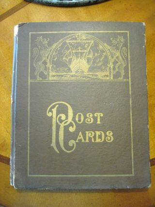 Old Post Card Album With Over 70 Vintage Postcards,  Pre - 1920 