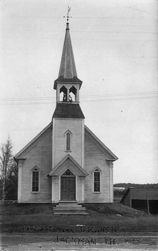 Jackman Me Congregational Church Bell Tower Real Photo Postcard