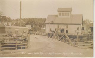 Rppc " Getchell Grist Mill And Electric Plant " Machias Me Maine