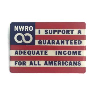 Vintage Nwro I Support A Guaranteed Adequate Income Pinback Button Welfare Flag