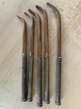 Antique brass welding cutting torches and tips,  oxy acetylene 5