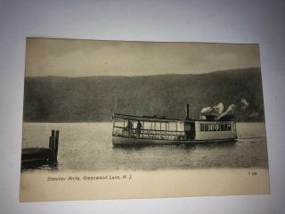 Rare Steamer Anita Greenwood Lake Nj Postcard