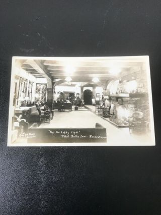 Vintage Photo Postcard Pilot Butte Inn Bend Oregon Rare Rare