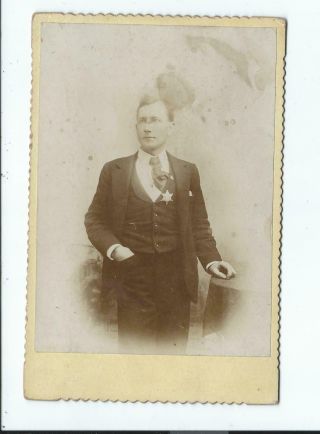 Cabinet Card Man Suit Sheriff Badge Unknown
