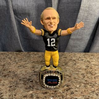 Terry Bradshaw Pittsburgh Steelers Bowl XIII Champ Ring NFL Bobblehead EX 3