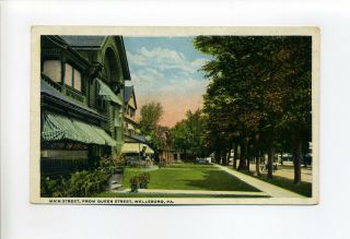 Wellsboro Pa Tioga County Antique Postcard,  Main Street From Queen Street