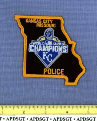 Kansas City Baseball World Champions Missouri Police Patch State Shape