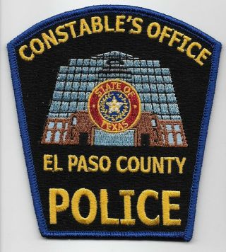 Colorful El Paso County Constable Police State Texas Tx