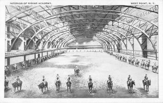 C1940s Interior Of Riding Academy,  West Point,  York Postcard