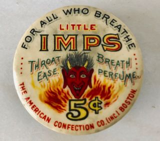 Little Imps Throat Ease Breath Perfume Devil Advertising Tin