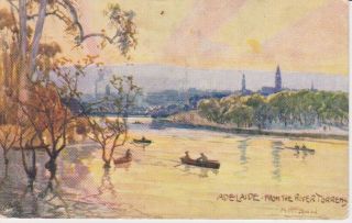 Raphael Tucks Postcard Adelaide From River Torrens " Wide Wide World " Pc7294 1907