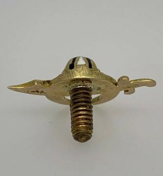 Antique Fraternal Shriner Masonic 14K Gold Sword Enamel Vintage Lapel Pin Screw 2