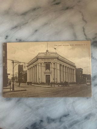 Vintage Postcard The Dime Savings Bank Brooklyn York Ny 1900s Photo Dekalb