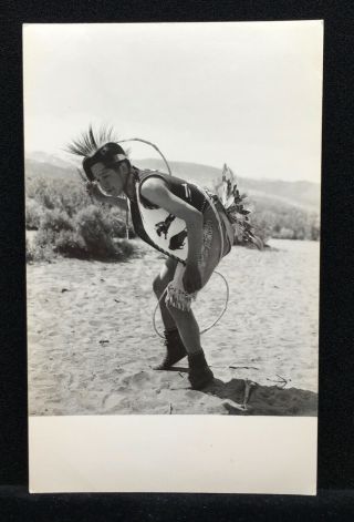 Postcard Rppc Native American Indian Hoop Dance Ekc Stamp Box Unposted