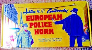 Vintage Horn Box Jubilee No.  67 European Police Horn Box W/12v Siren &