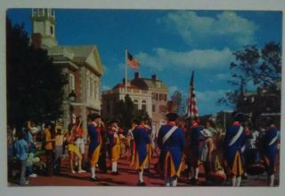 Florida Postcard Liberty Square Fife Drum Corps Walt Disney World Orlando Fl.