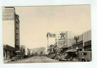 Ca Whittier California Antique Real Photo Rppc Post Card Greenleaf Avenue View