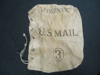 Vintage Canvas Us Mail Bag 3 - 77 3 Domestic 23 X 20