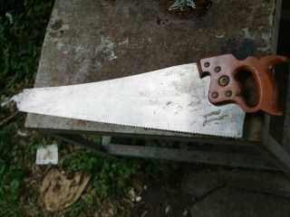 Vintage 26 " Cross Cut Wood Hand Saw Tool D8 By Henry Disston & Sons Sharp