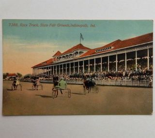 Old View Of Race Track State Fair Grounds Indianapolis Indiana Postcard