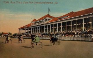 Old View of Race Track State Fair Grounds Indianapolis Indiana Postcard 2
