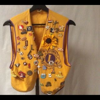 Vintage Funky Lions Club Vest With Over 50 Pins